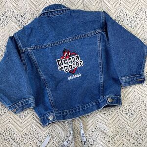 Vintage House Of Blues Small Kids Jean Jacket USA Denim Trucker Souvenir Vaca